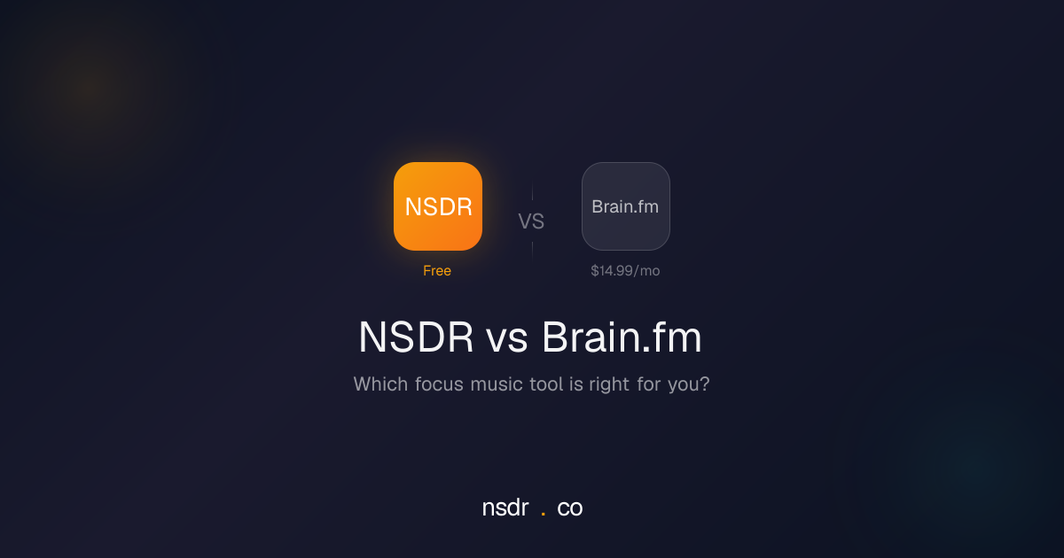 Brain.fm vs NSDR (2026) - Free Alternative Comparison | NSDR.co
